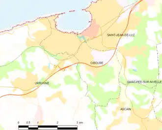 Poziția localității Ciboure