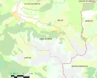 Poziția localității Eaux-Bonnes