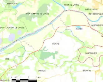 Poziția localității Guiche