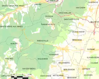 Poziția localității Ribeauvillé