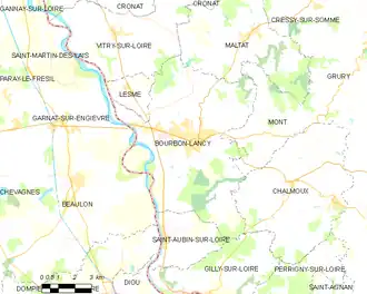 Poziția localității Bourbon-Lancy