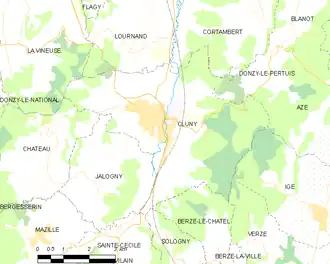 Poziția localității Cluny