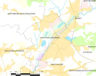 Poziția localității Montceau-les-Mines