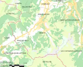 Poziția localității Megève