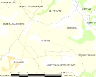 Poziția localității Cleuville