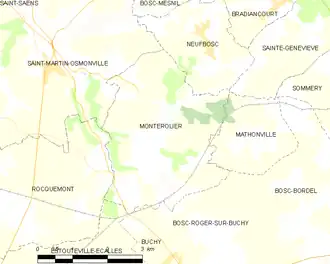 Poziția localității Montérolier