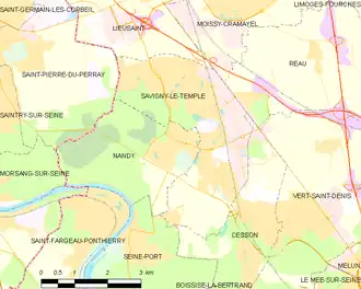 Poziția localității Savigny-le-Temple