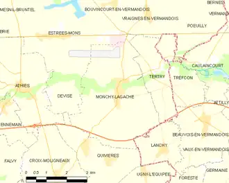 Poziția localității Monchy-Lagache