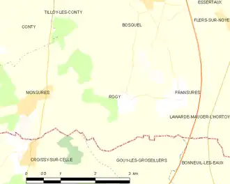 Poziția localității Rogy