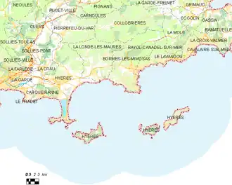 Poziția localității Hyères