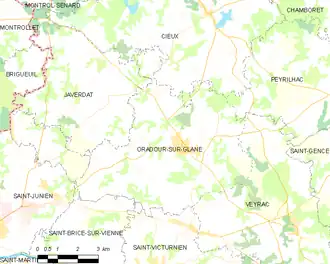 Poziția localității Oradour-sur-Glane