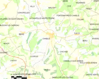 Poziția localității Chablis