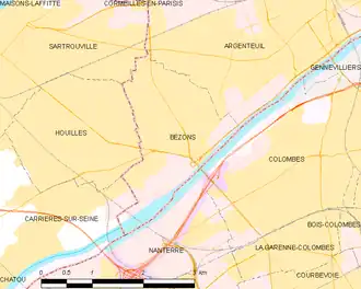 Poziția localității Bezons