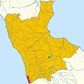 Poziția localității Amantea