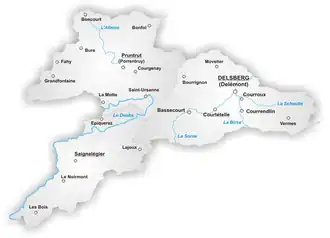 Poziția localității Jura