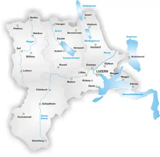 Poziția localității Lucerna