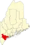 Map of Maine highlighting Cumberland County