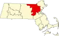 Harta statului (Commonwealth of) Massachusetts comitatului Middlesex
