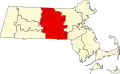 Harta statului Massachusetts comitatului Worcester