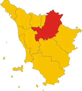 Poziția provinciei în Toscana