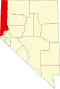 Harta statului Nevada indicând comitatul Washoe