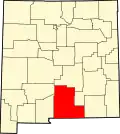 Harta statului New Mexico indicând comitatul Otero