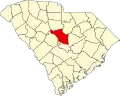 Harta statului South Carolina indicând comitatul Richland
