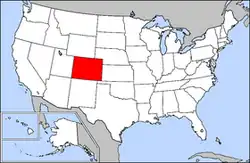 Harta Statelor Unite cu statul Colorado indicat