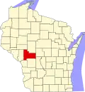 Localizare Comitatului Jackson în statul Wisconsin