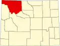 Harta statului Wyoming indicând comitatul Park
