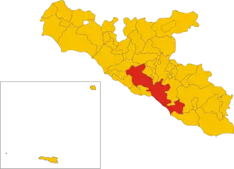 Poziția localității Comune di Agrigento