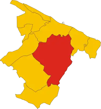 Poziția comunei în cadrul provinciei