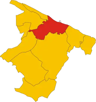 Poziția comunei în cadrul provinciei