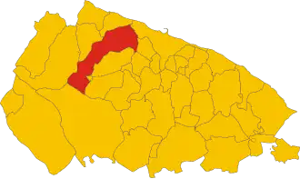 Poziția comunei în cadrul provinciei