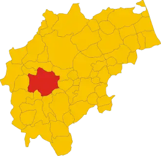 Poziția comunei în cadrul provinciei