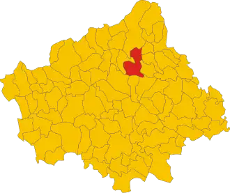 Poziția comunei în cadrul provinciei