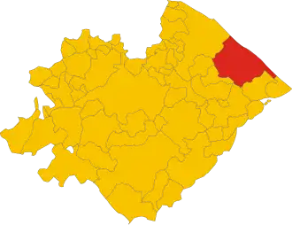 Poziția comunei în cadrul provinciei