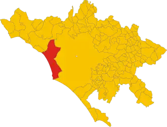 Poziția localității Fiumicino