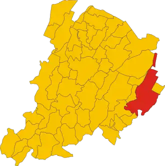 Poziția localității Imola