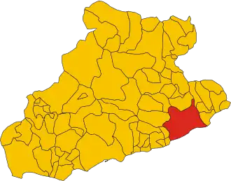 Localizarea în provincia Imperia