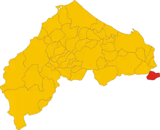 Poziția comunei în cadrul provinciei