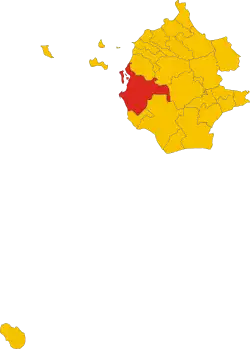 Poziția localității Comune di Marsala