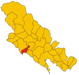 Poziția comunei în cadrul provinciei