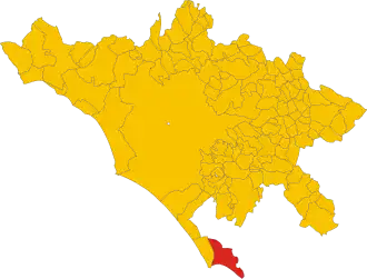 Poziția comunei în cadrul provinciei