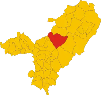 Poziția comunei în cadrul provinciei