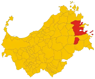 Poziția localității Comune di Olbia