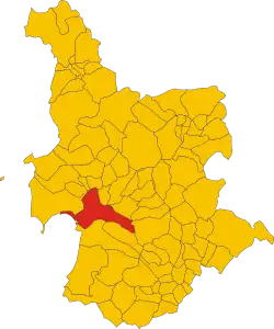 Poziția comunei în cadrul provinciei