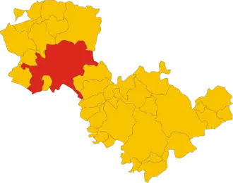 Poziția comunei în cadrul provinciei