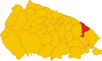 Poziția comunei în cadrul provinciei