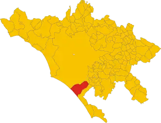 Poziția localității Pomezia